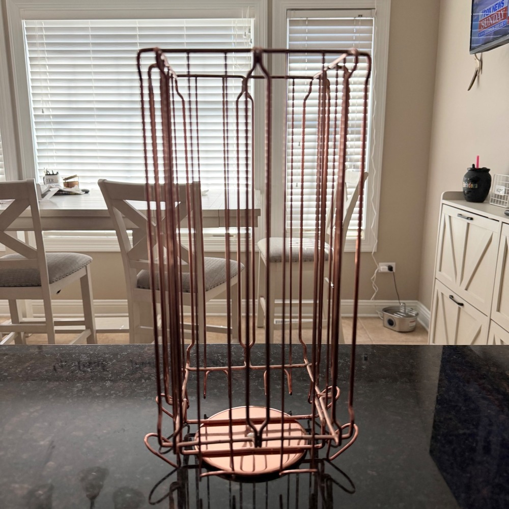 Copper Rotating Coffee Pod Holder Carousel Nespresso 48 Count Vertuo Organizer - Picture 6 of 7